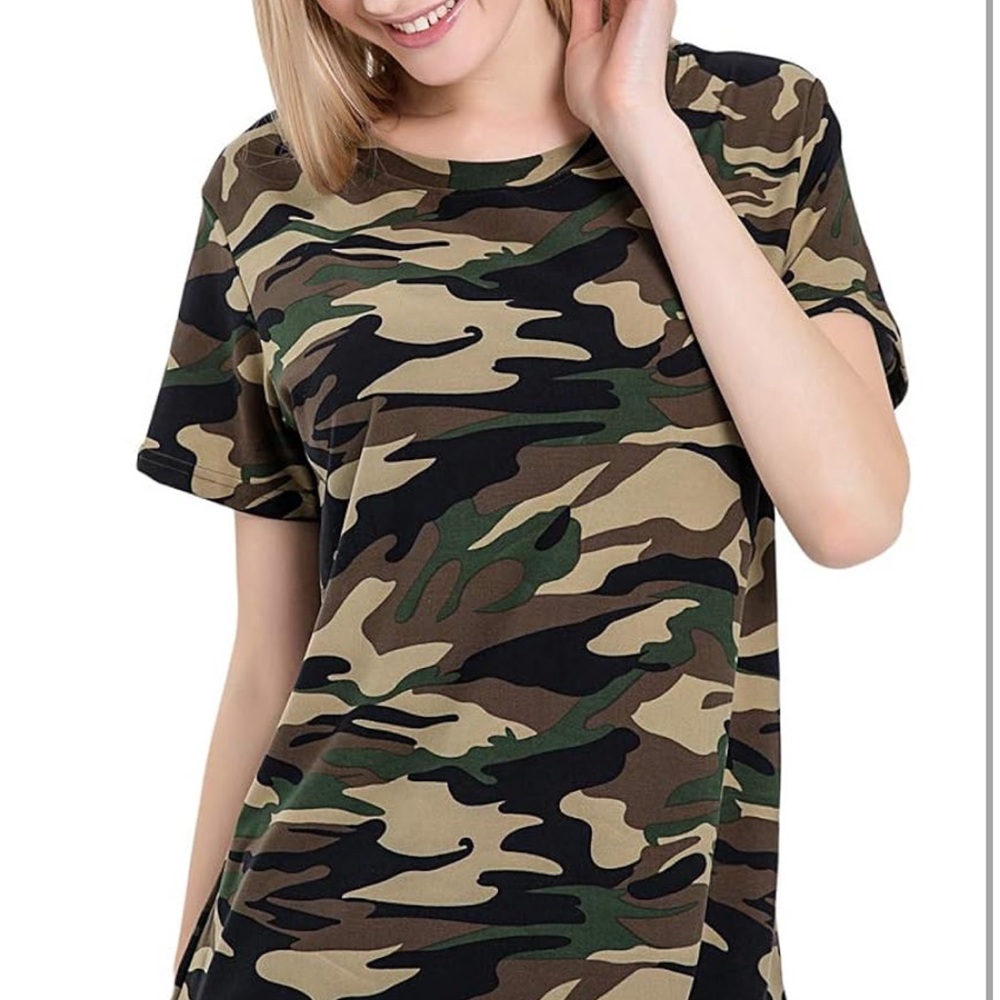 Camouflage Print Women's Top
